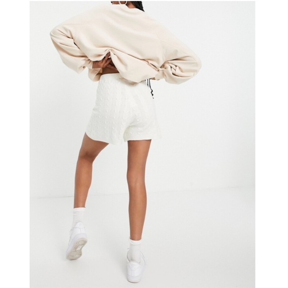 Topshop ASOS Knit Cable Shorts Ivory Size L NWT - Picture 6 of 7